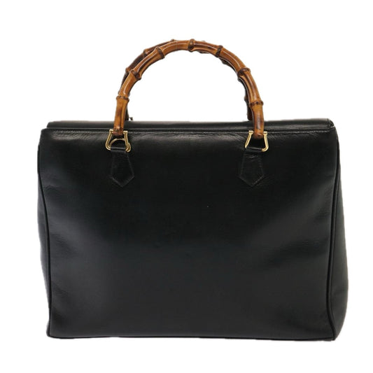 Luxury Gucci Trending 2025 Bamboo Hand Bag Leather Black 002 2850 0322 0 Auth 75958