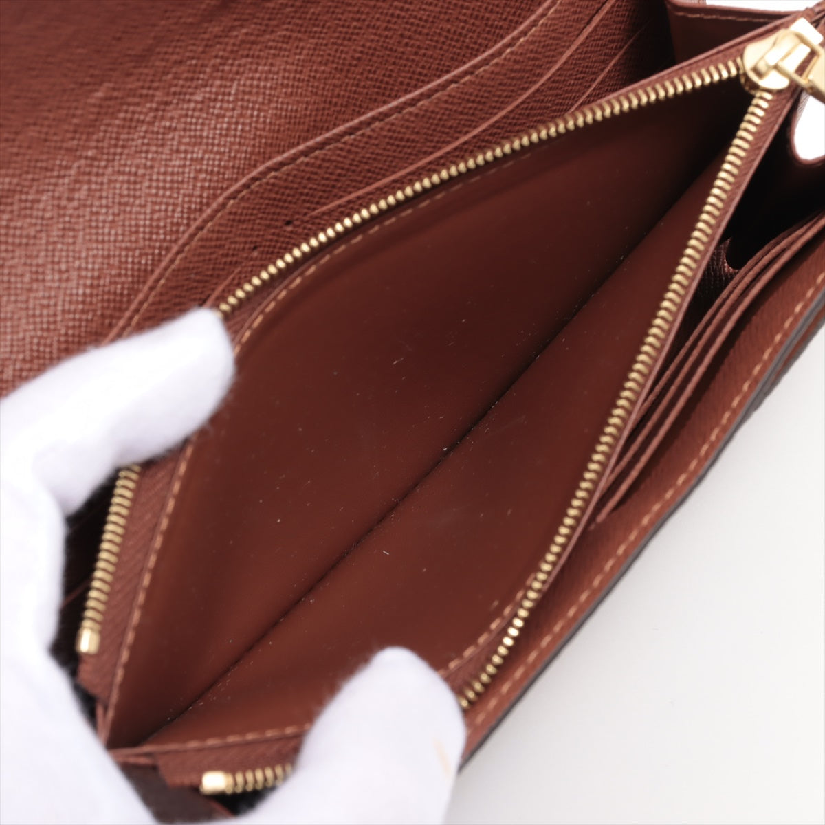 Louis Vuitton Monogram Portefoliosara M60531 Brown Long   Wallet