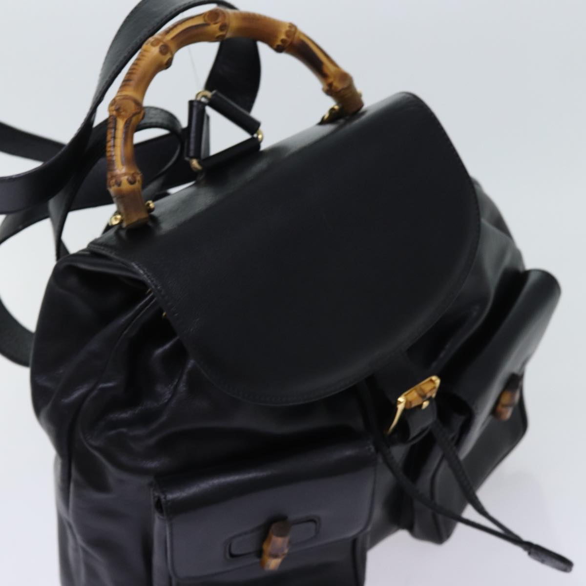Gucci Bamboo  Leather Backpack Bag