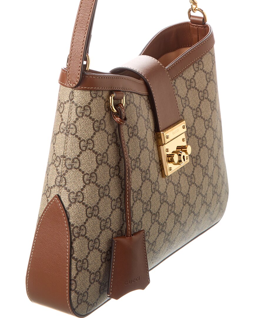 Luxury Gucci Trending 2025 Padlock Medium GG Supreme Canvas & Leather Shoulder Bag
