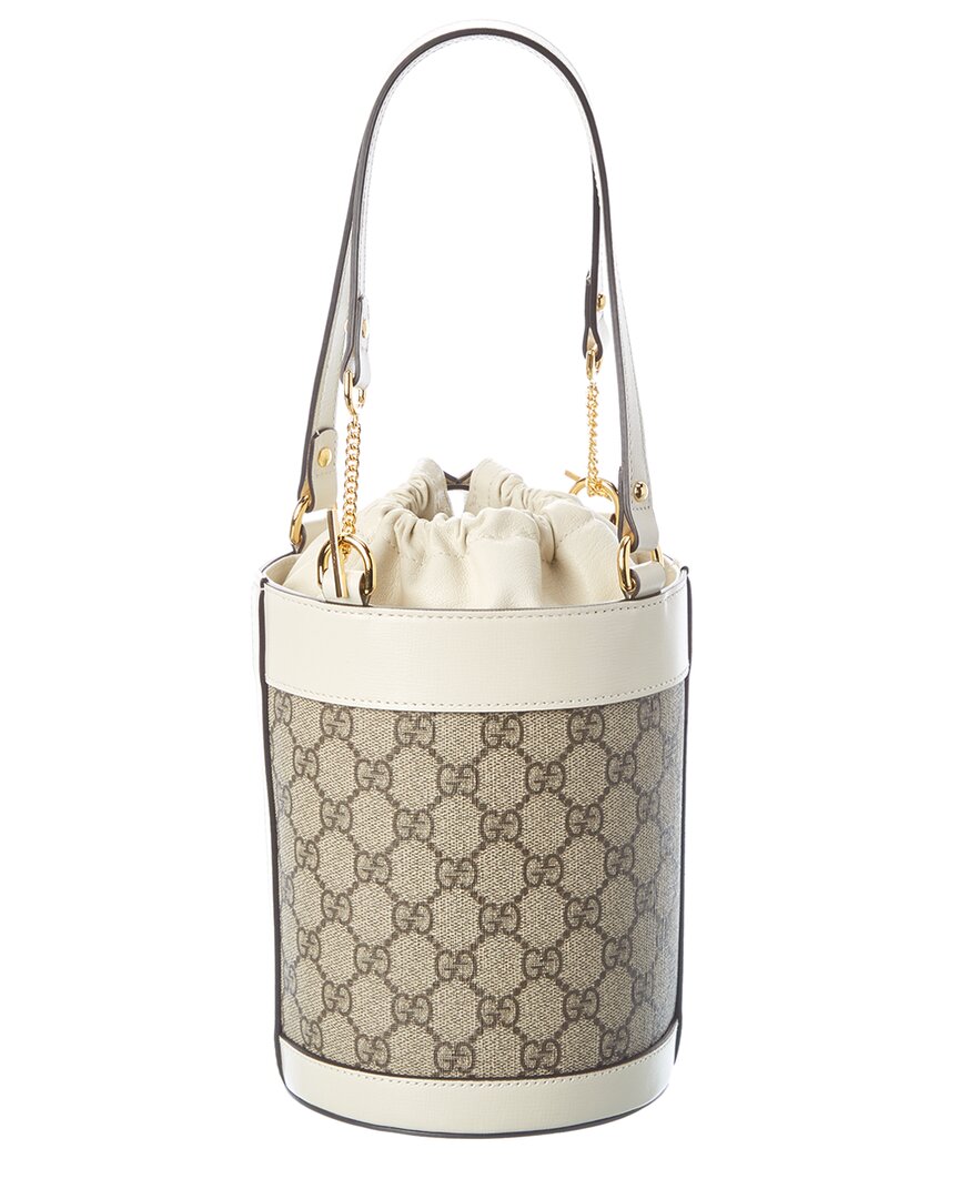 Luxury Gucci Trending 2025 Horsebit 1955 Small GG Supreme Canvas & Leather Bucket Bag