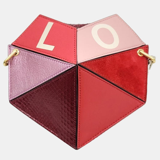Luxury Gucci Trending 2025 Multicolor Leather Valentine's Day Small Heart Crossbody Bag