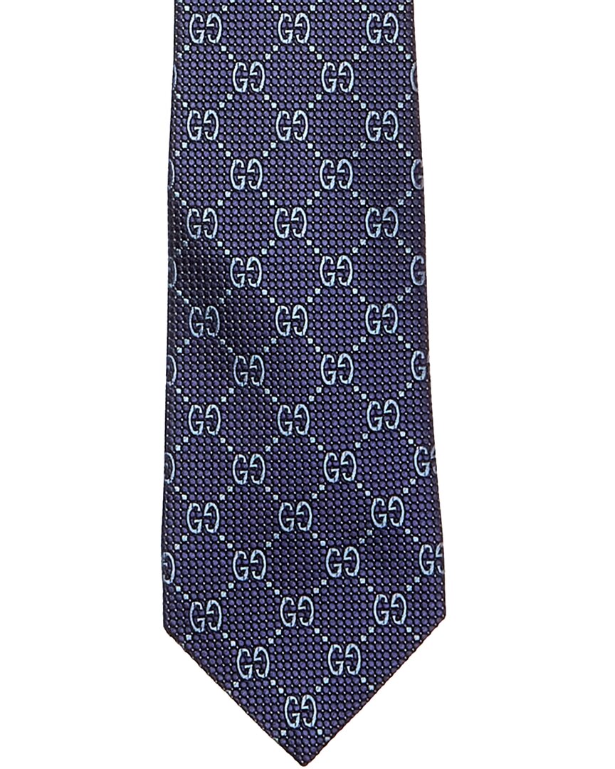 Gucci Blue GG Silk Tie