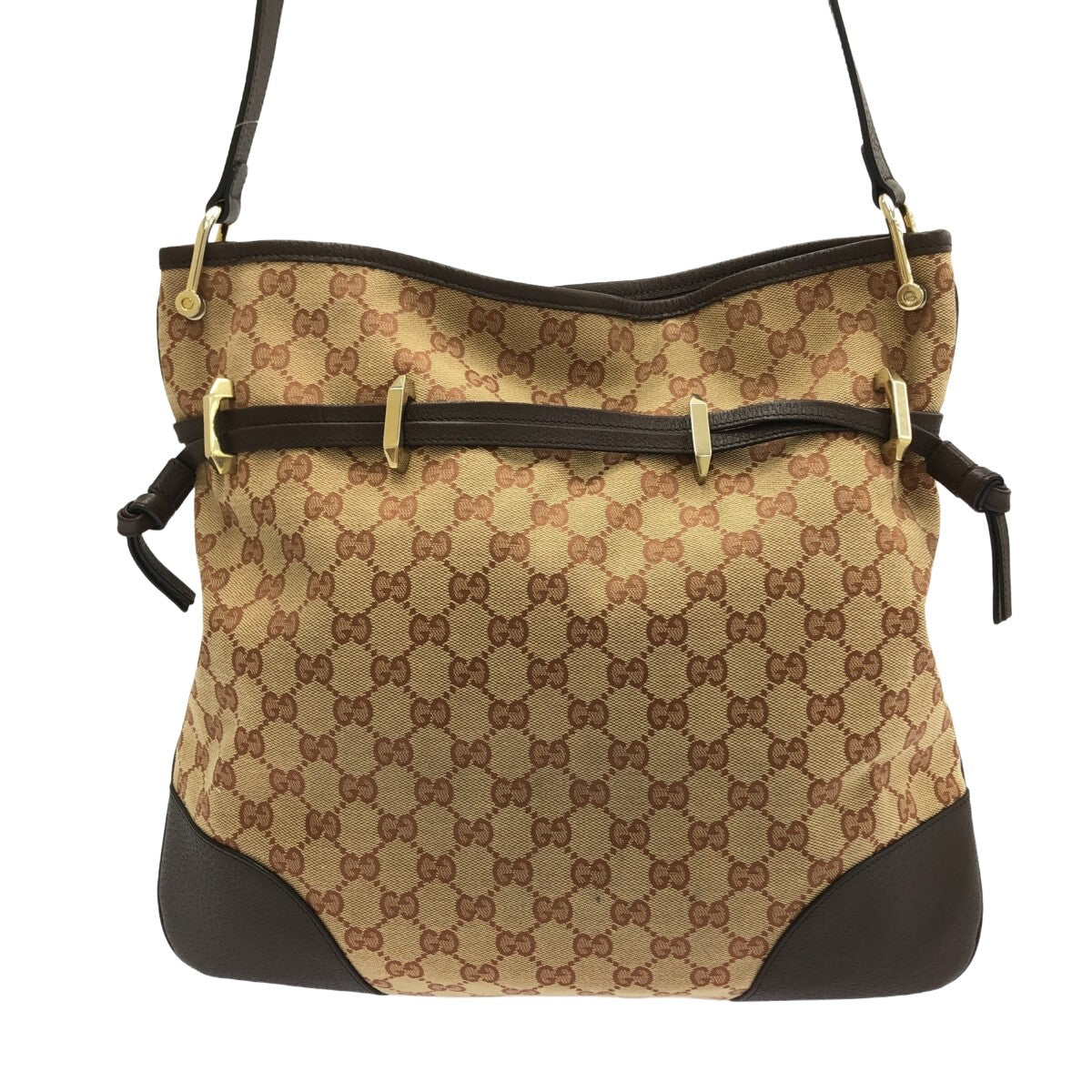 Gucci Horsebit  Canvas Shoulder Bag ()