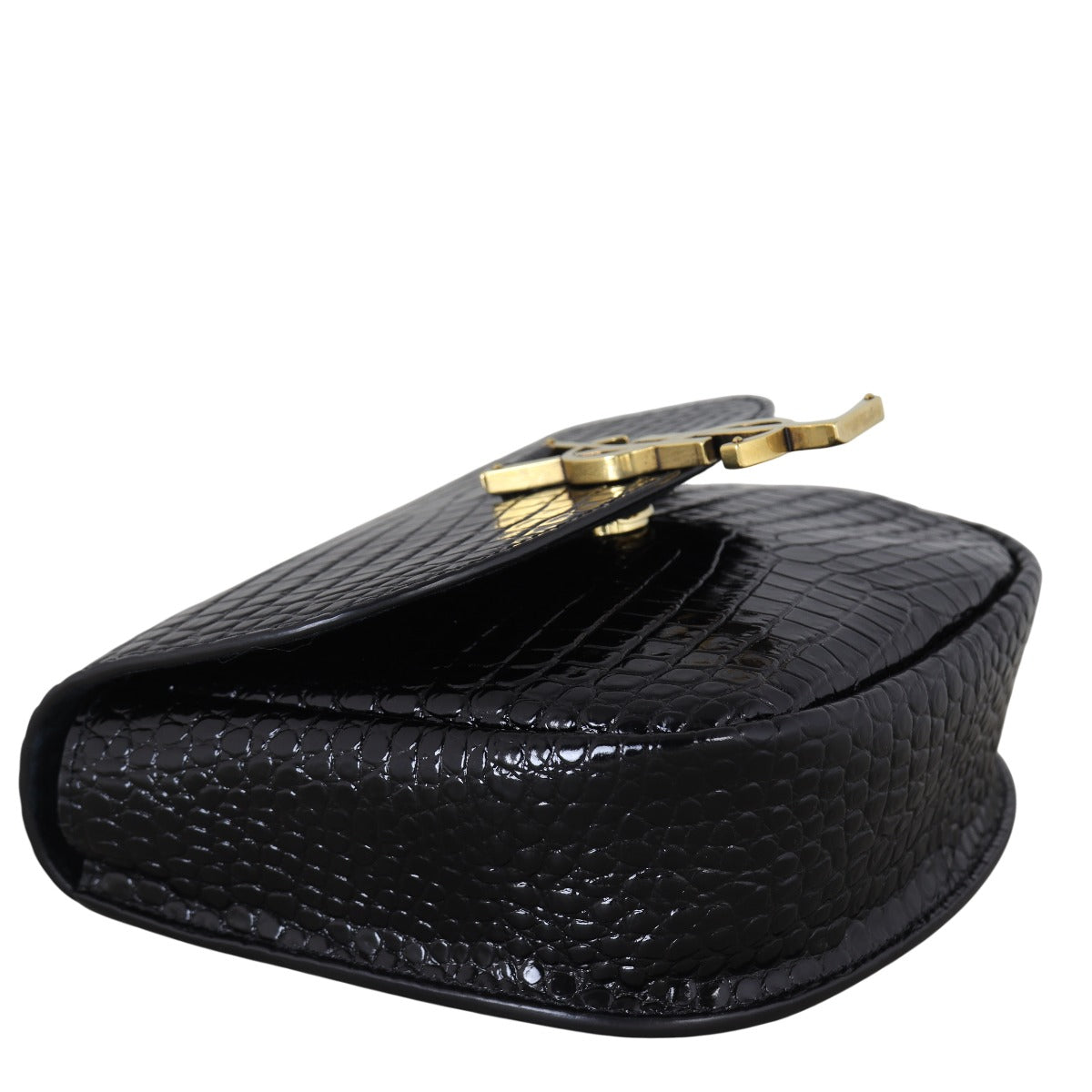Saint Laurent Kaia Crossbody Small Croc-Embossed