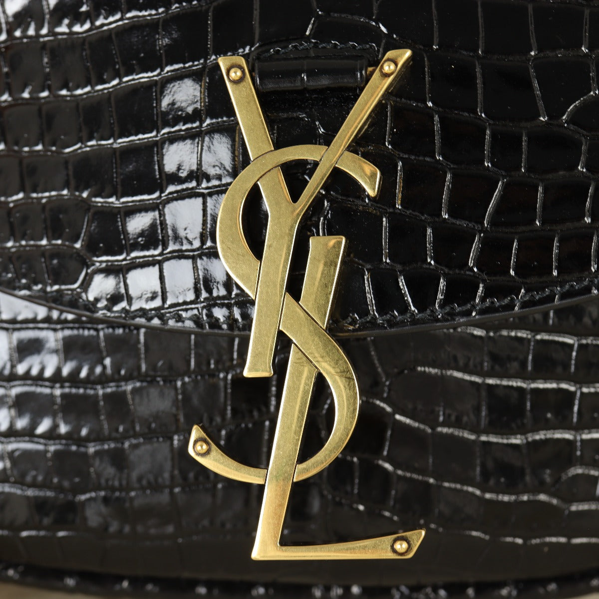 Saint Laurent Kaia Crossbody Small Croc-Embossed