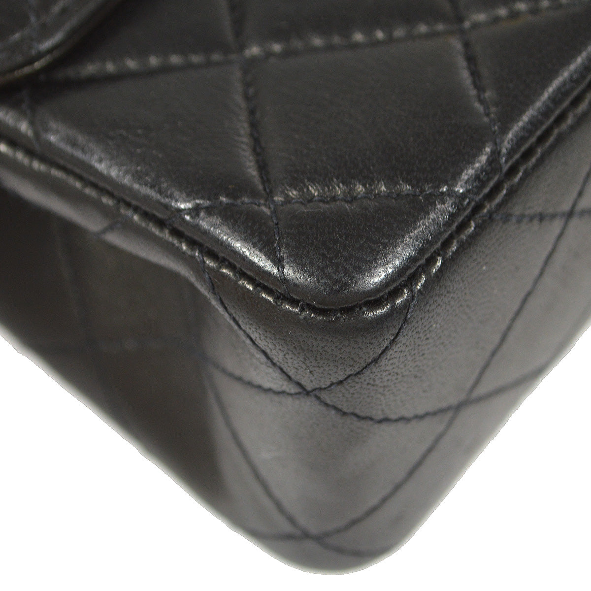 Luxury Chanel 1994 Classic Flap Handbag Micro Black Lambskin