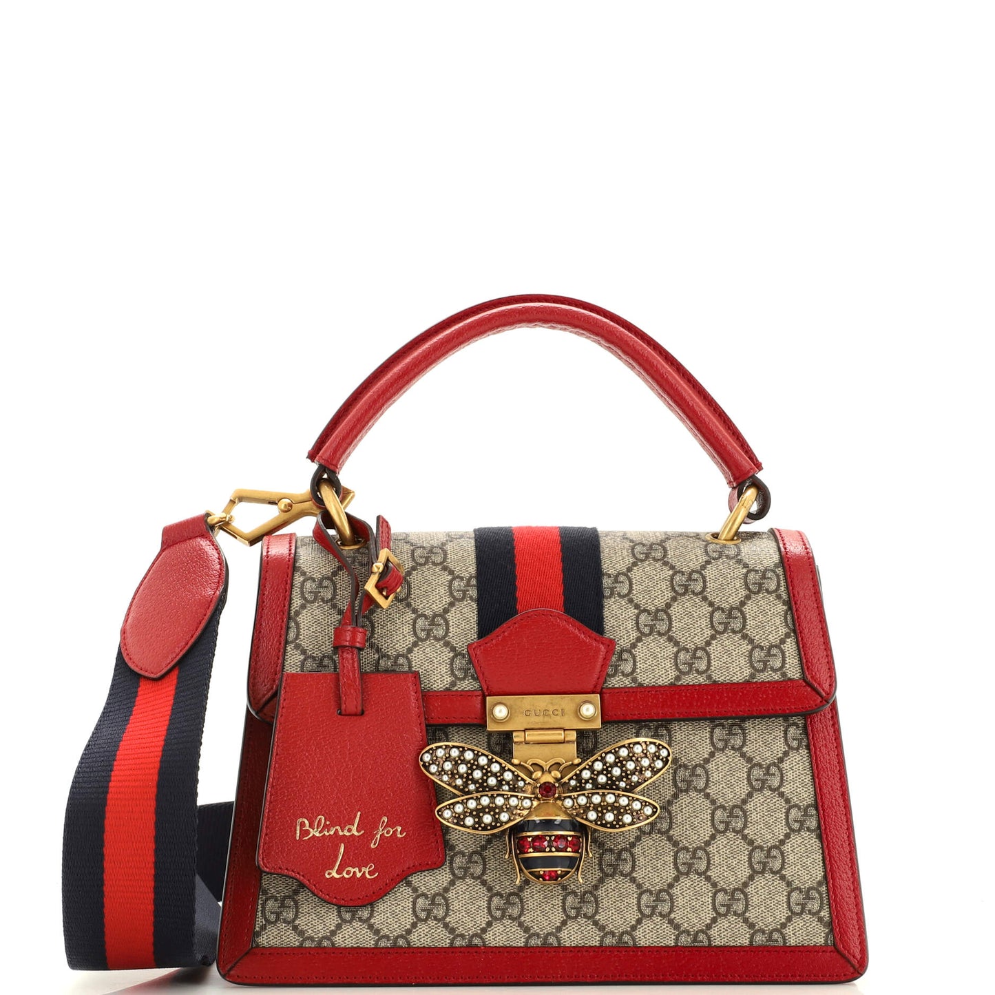 Luxury Gucci Trending 2025 Queen Margaret Top Handle Bag GG Coated Canvas Small