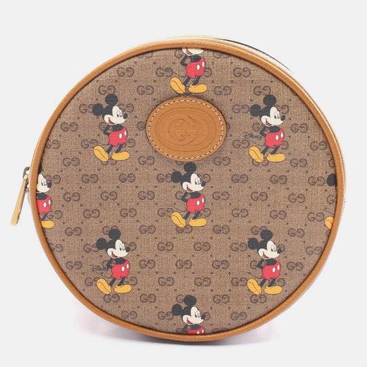 Luxury Gucci Trending 2025 Brown Canvas x Disney GG Supreme Round Backpack