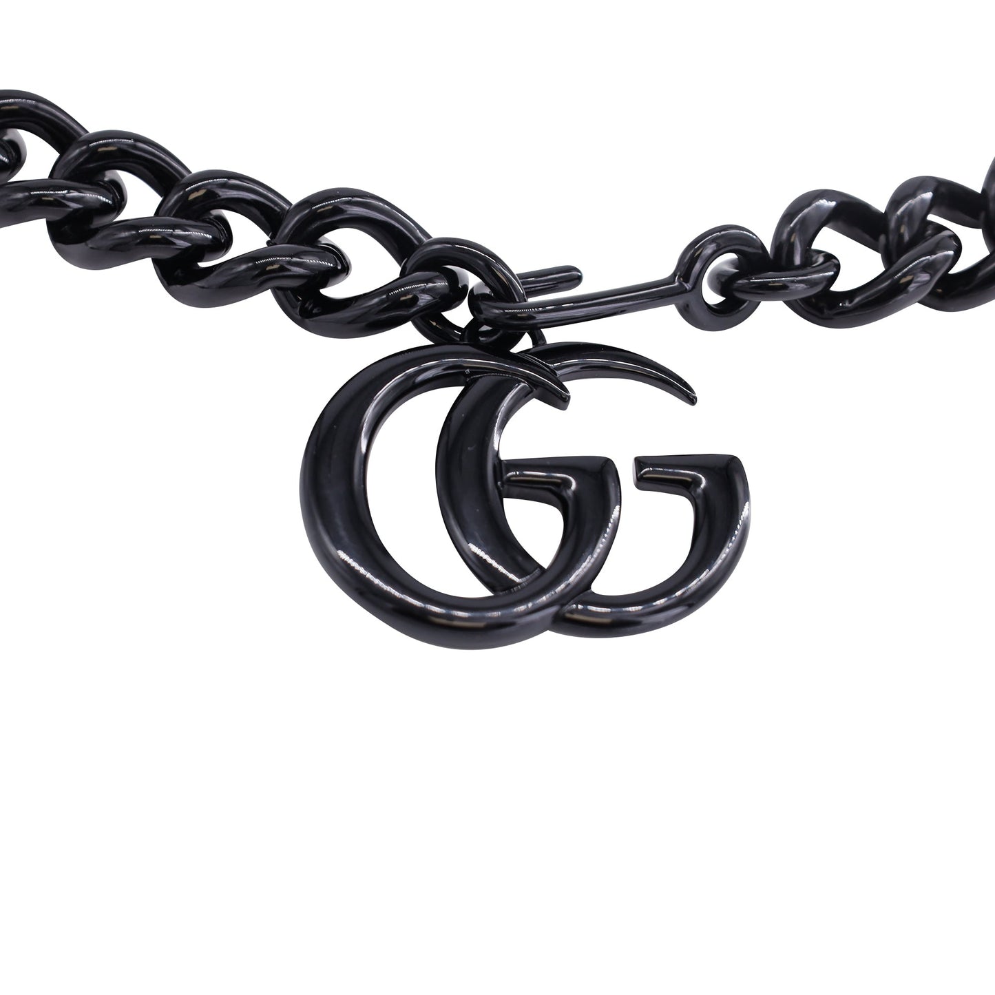 Luxury Gucci Trending 2025 GG Marmont Chain-Link Belt in Black Metal