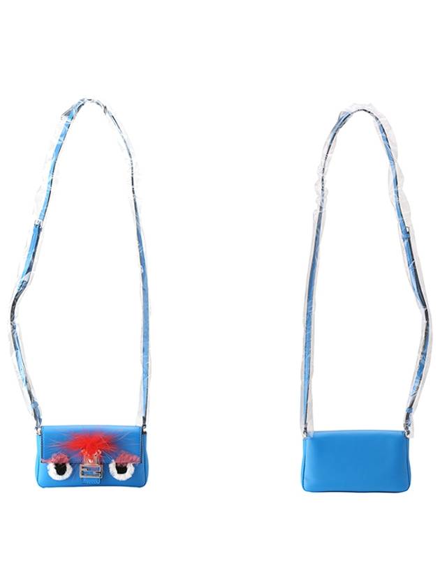 Luxury Fendi Monster Leather Shoulder Bag Blue