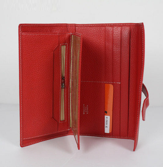 Luxury Hermes Wallet H2035 Wallet Lambskin Red