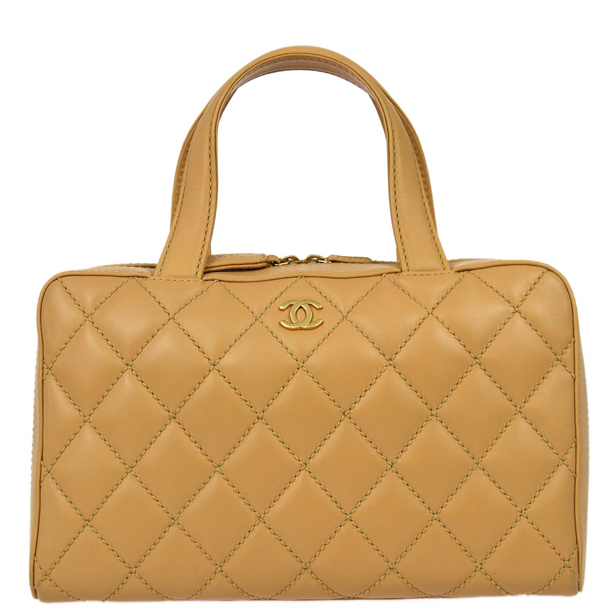 Luxury Chanel 2001-2003 Beige Calfskin Wild Stitch Tote 33