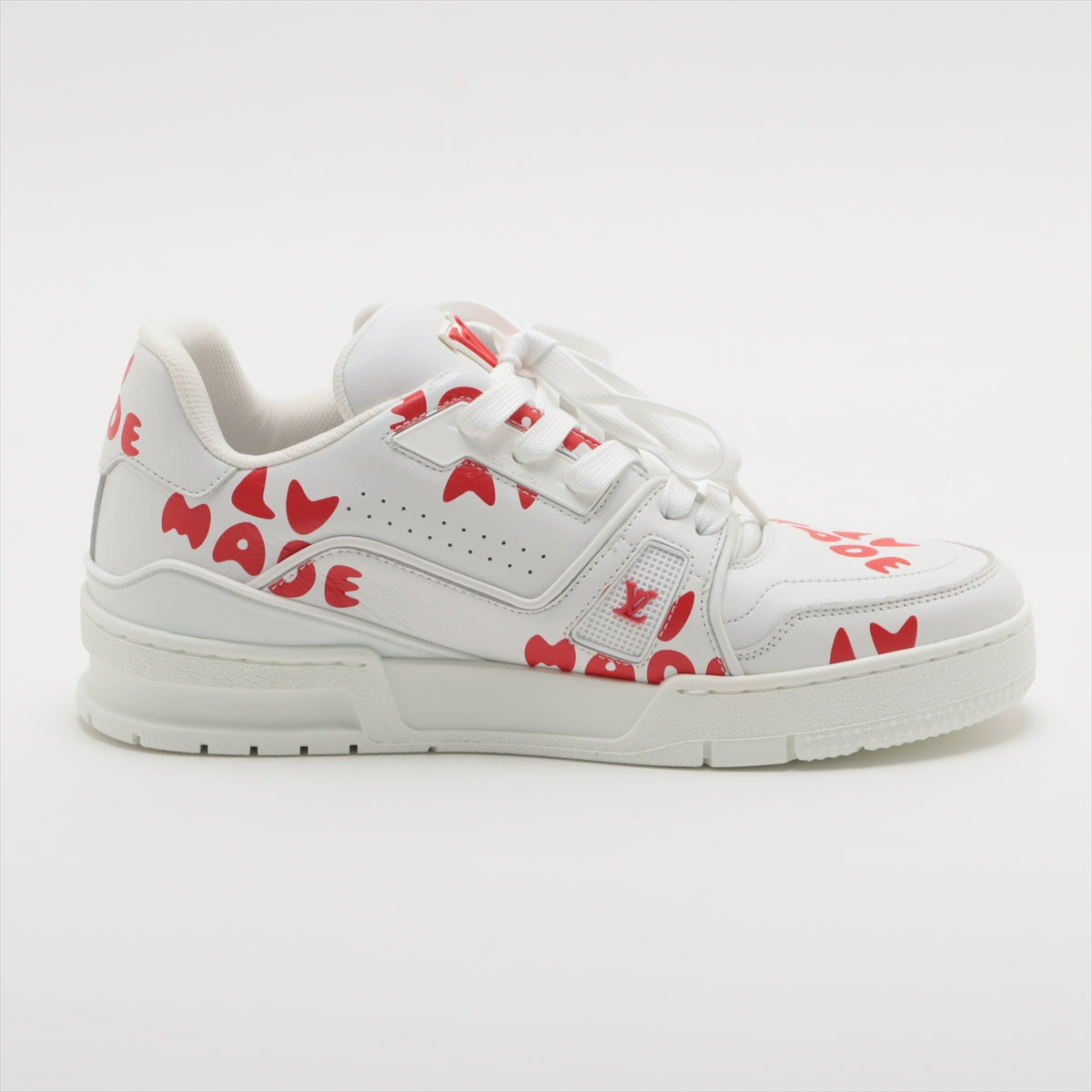 Louis Vuitton  NIGO LV Trainer Line 21 years Leather × Fabric Snickers 4 Unisex Red × White FD0291 LV Logo