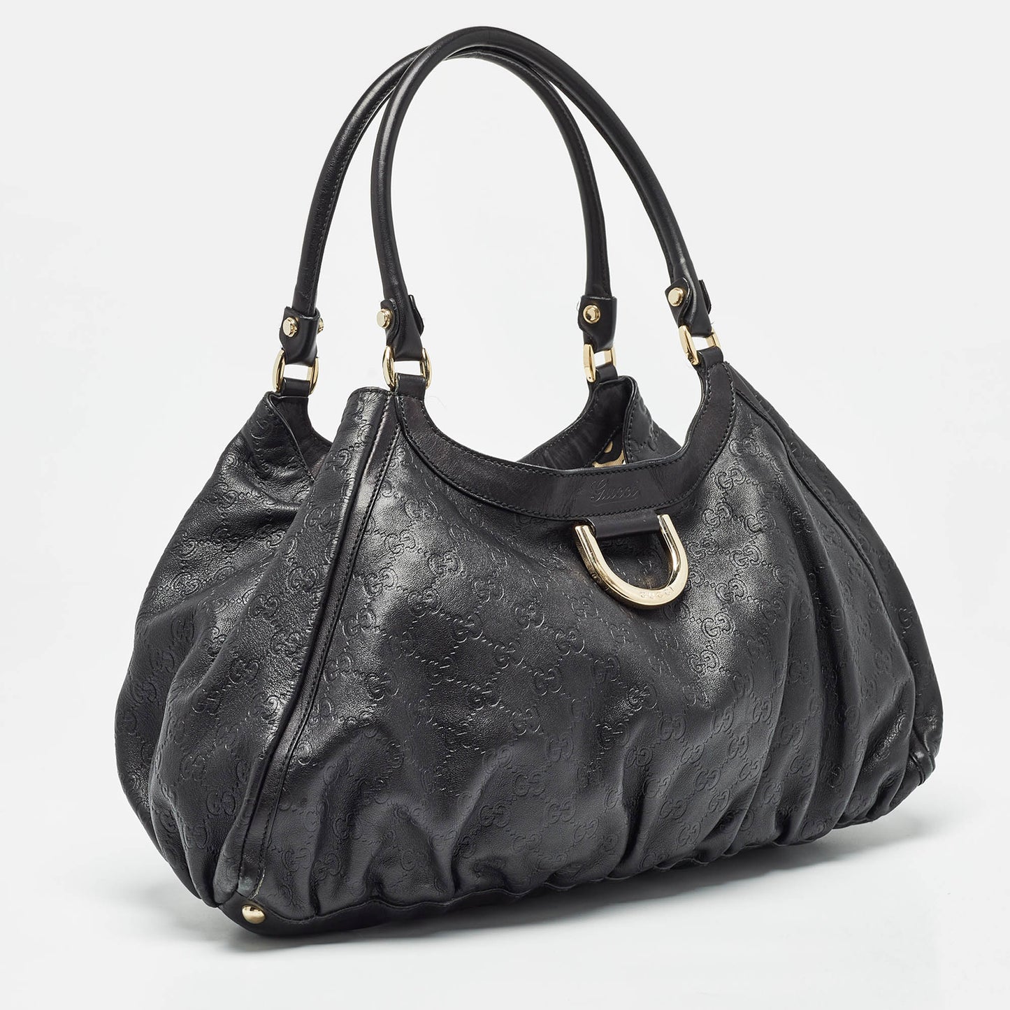 Luxury Gucci Trending 2025 Black Luxury Gucci Trending 2025ssima Leather Large Abbey D Ring Shoulder Bag