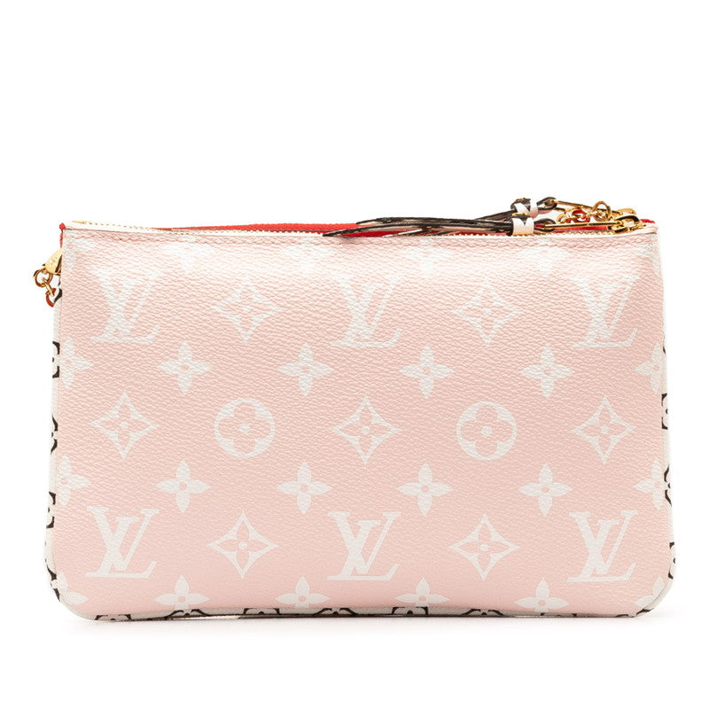 Louis Vuitton Monogram Giant Pochette Double  Twisted Chain Shoulder Bag Pochette M67561 Rouge Red Pink PVC  Louis Vuitton