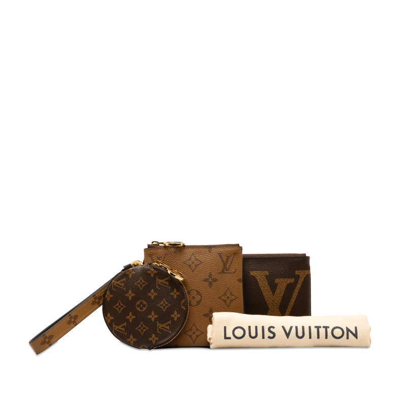 Louis Vuitton Monogram Giant Reversee Poschet Trio Poschet Accessory Pouch M68756 Brown PVC  Louis Vuitton