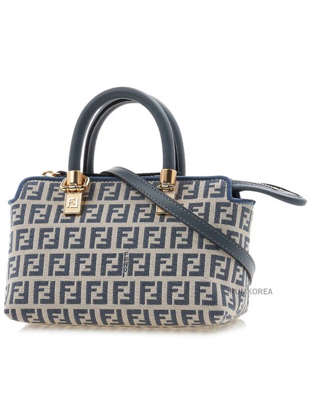 Luxury Fendi FF Small Fabric Tote Bag Blue