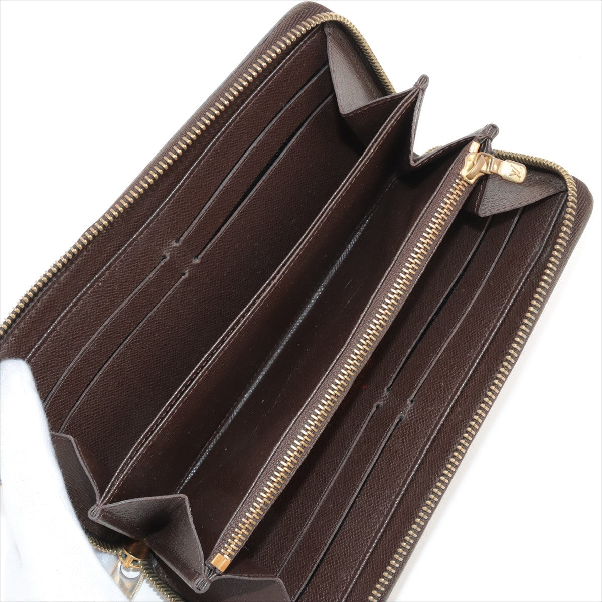 Louis Vuitton Damier Zippy Wallet N60015 Brown Round Zippe Wallet