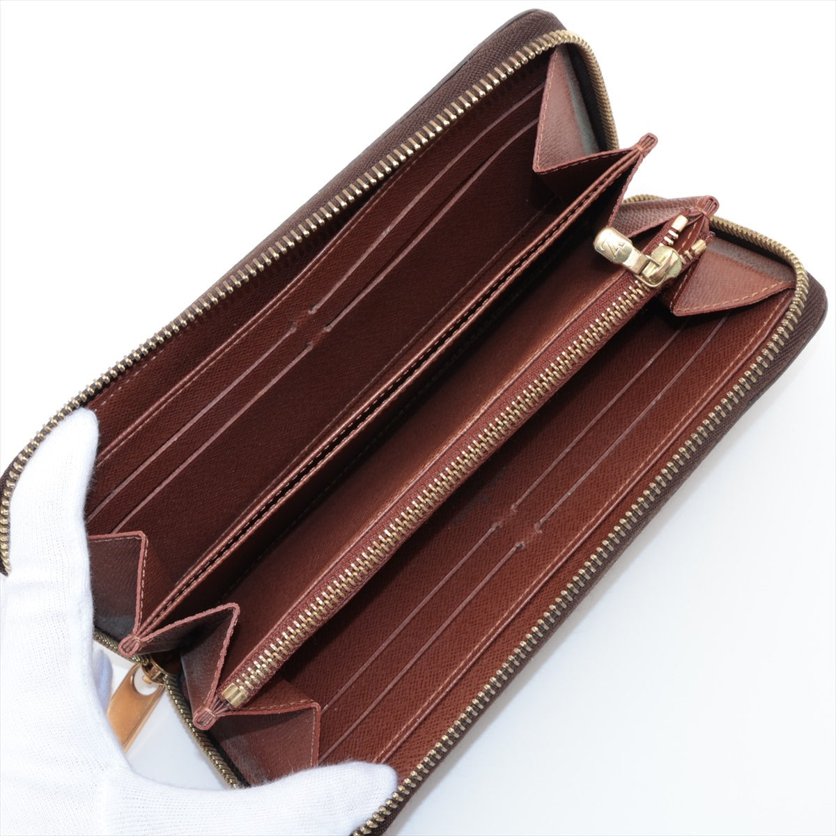 Louis Vuitton Monogram  Wallet M60017 Brown Round Zip Wallet