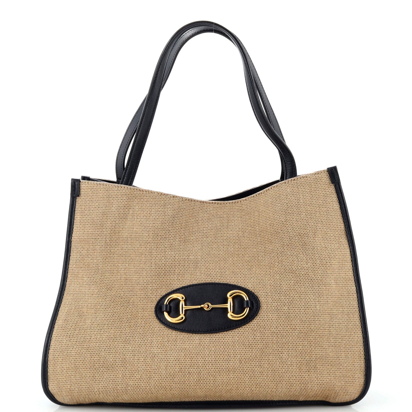Luxury Gucci Trending 2025 Horsebit 1955 Tote Canvas and Leather Medium