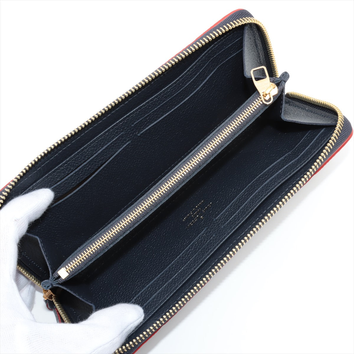 Louis Vuitton Monogram Emplant Portfolio Clemence M69415 Marine Round  Wallet  Reaction