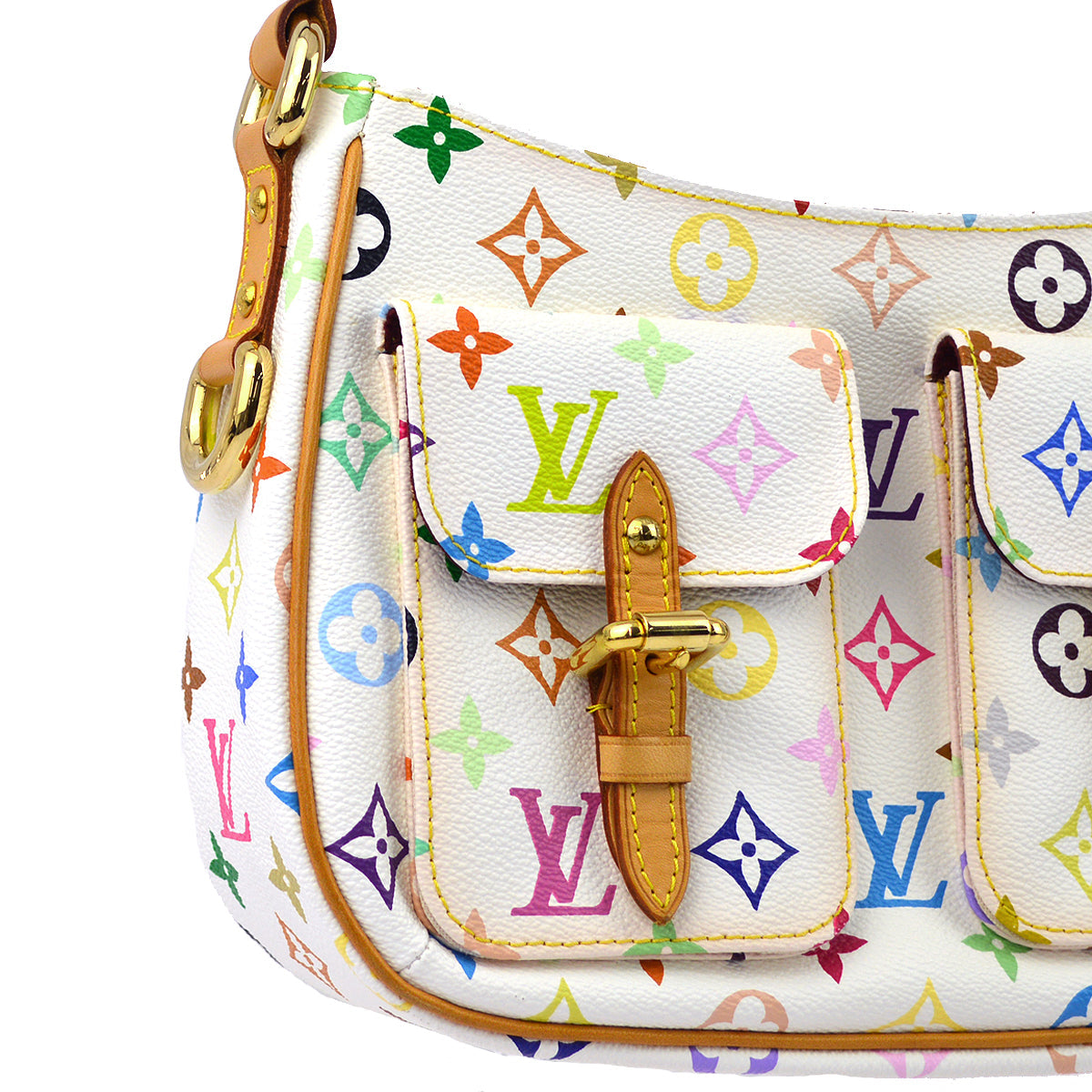 Louis Vuitton 2005 White Monogram Multicolor Lodge PM Handbag M40053