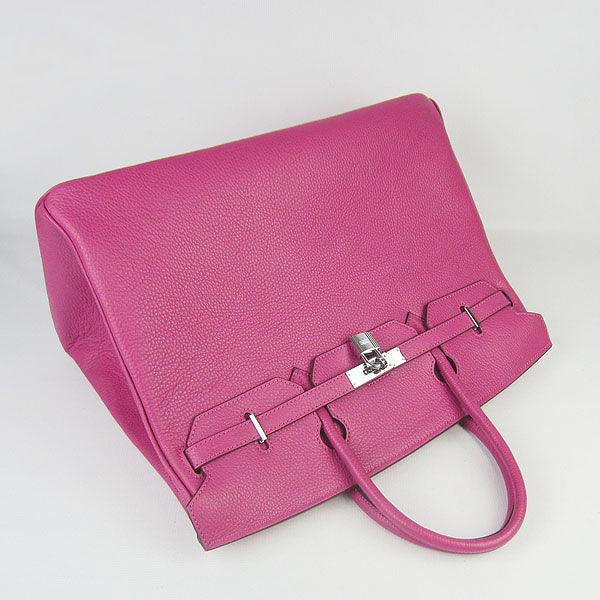 Luxury Hermes Birkin 35cm Togo Leather Handbags 6099 Peach Silver
