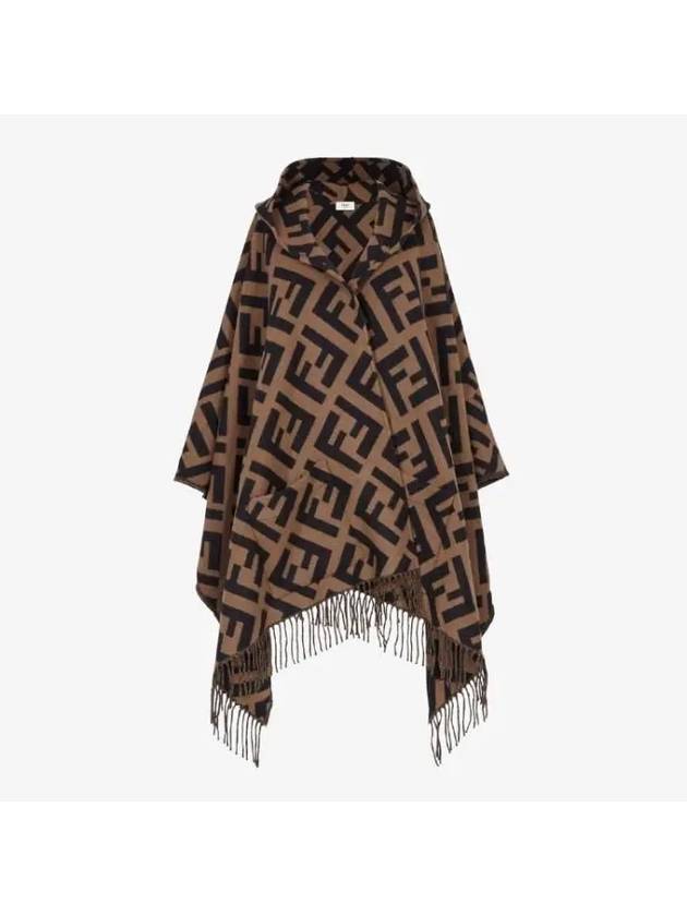 Luxury Fendi Brown Cashmere Poncho FXX711AEOSF0QE1