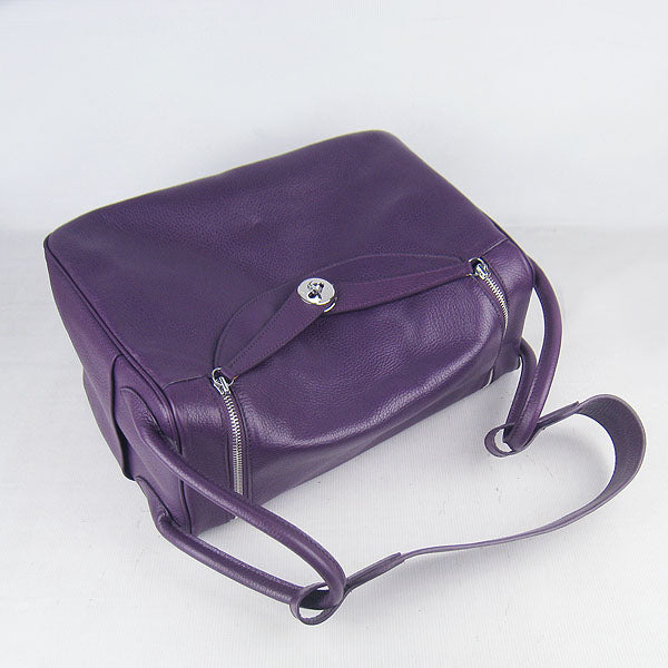 Luxury Hermes Lindy 34cm handbag 6208 purple Silver