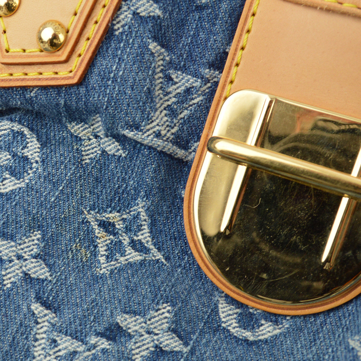 Louis Vuitton 2005 Blue Monogram Denim Pleaty Handbag M95020
