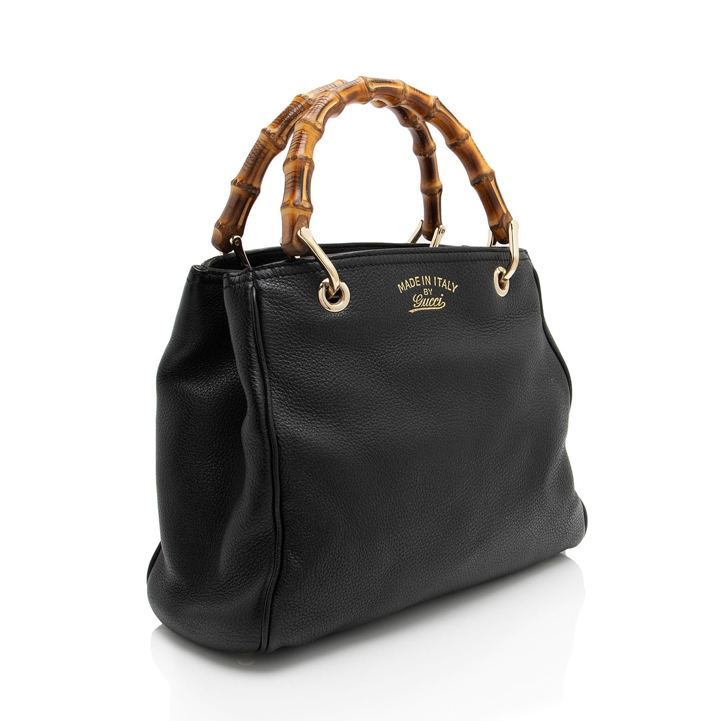 Gucci Leather Bamboo Small Shopper Tote