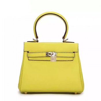 Luxury Hermes Kelly 25cm Togo Leather Bag Lemon Yellow Gold