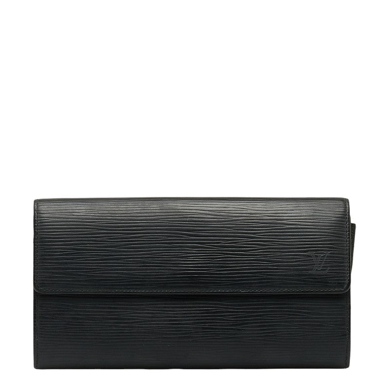 Louis Vuitton Epi Pochette Portemoney Credity Long Wallet M63572 Noneir Black Leather  Louis Vuitton