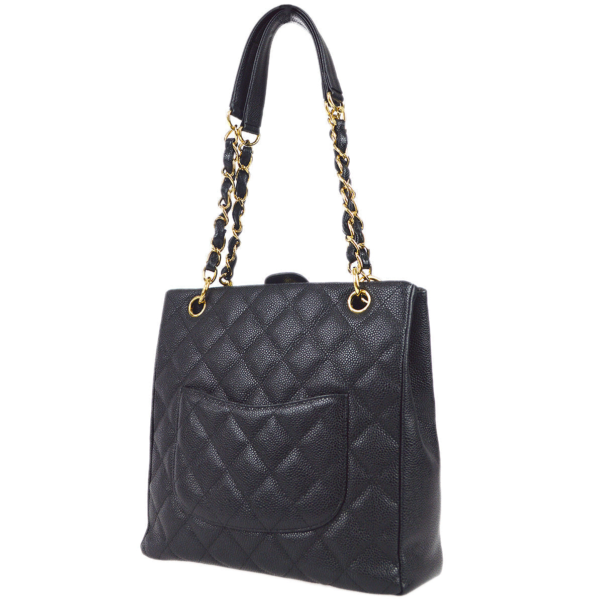 Luxury Chanel 2004-2005 Petite Shopping Tote PST Black Caviar