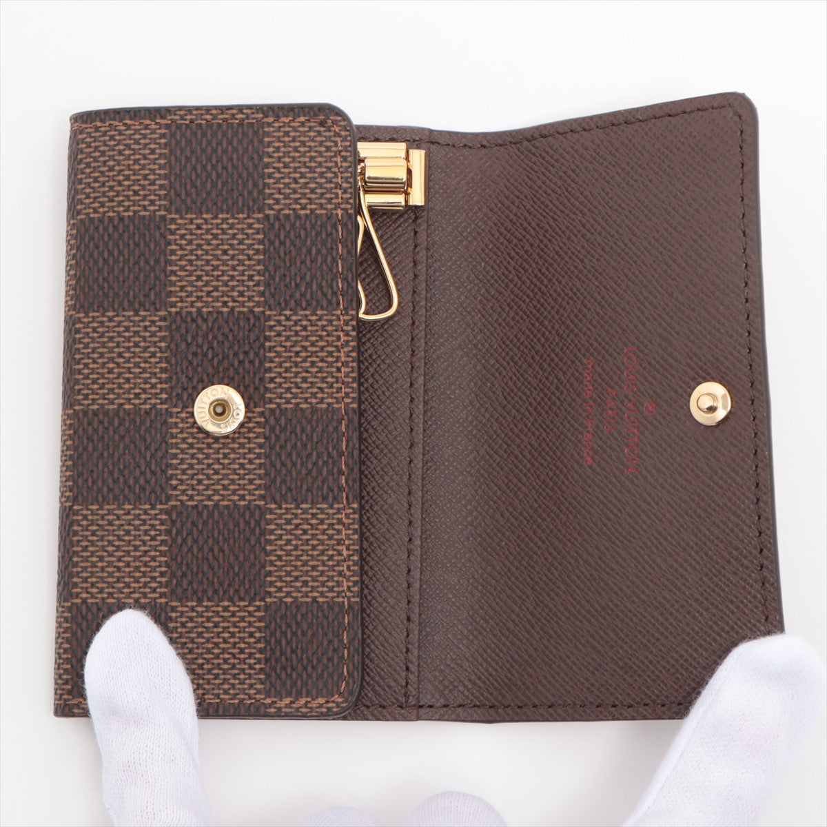 Louis Vuitton Damier Multicle 6 N62630 Brown Keycase  Reaction