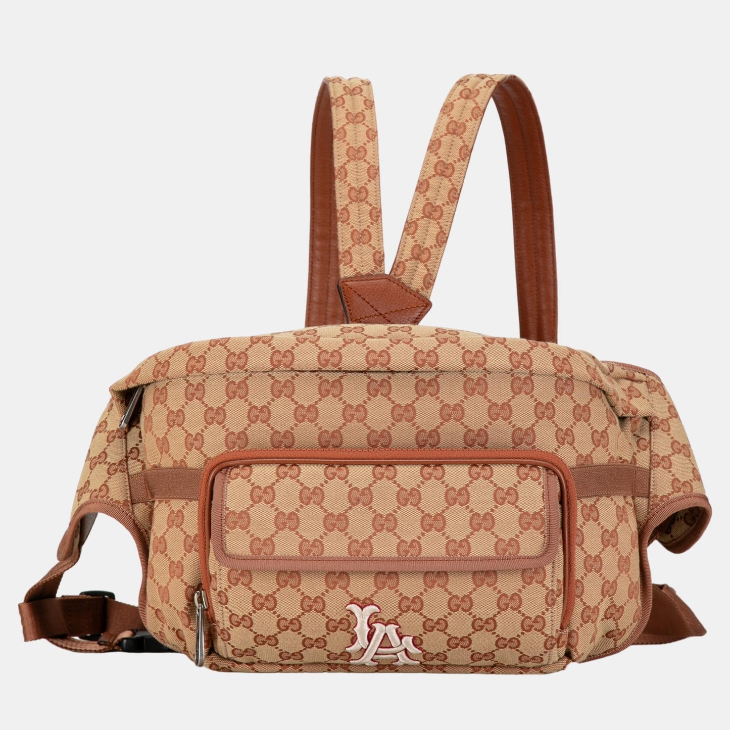 Luxury Gucci Trending 2025 Beige/Brown X MLB GG Canvas LA Dodgers Convertible Belt Bag