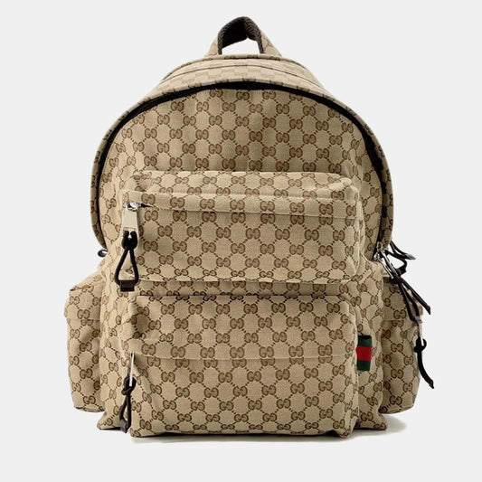 Luxury Gucci Trending 2025 Beige GG Canvas Large Backpack