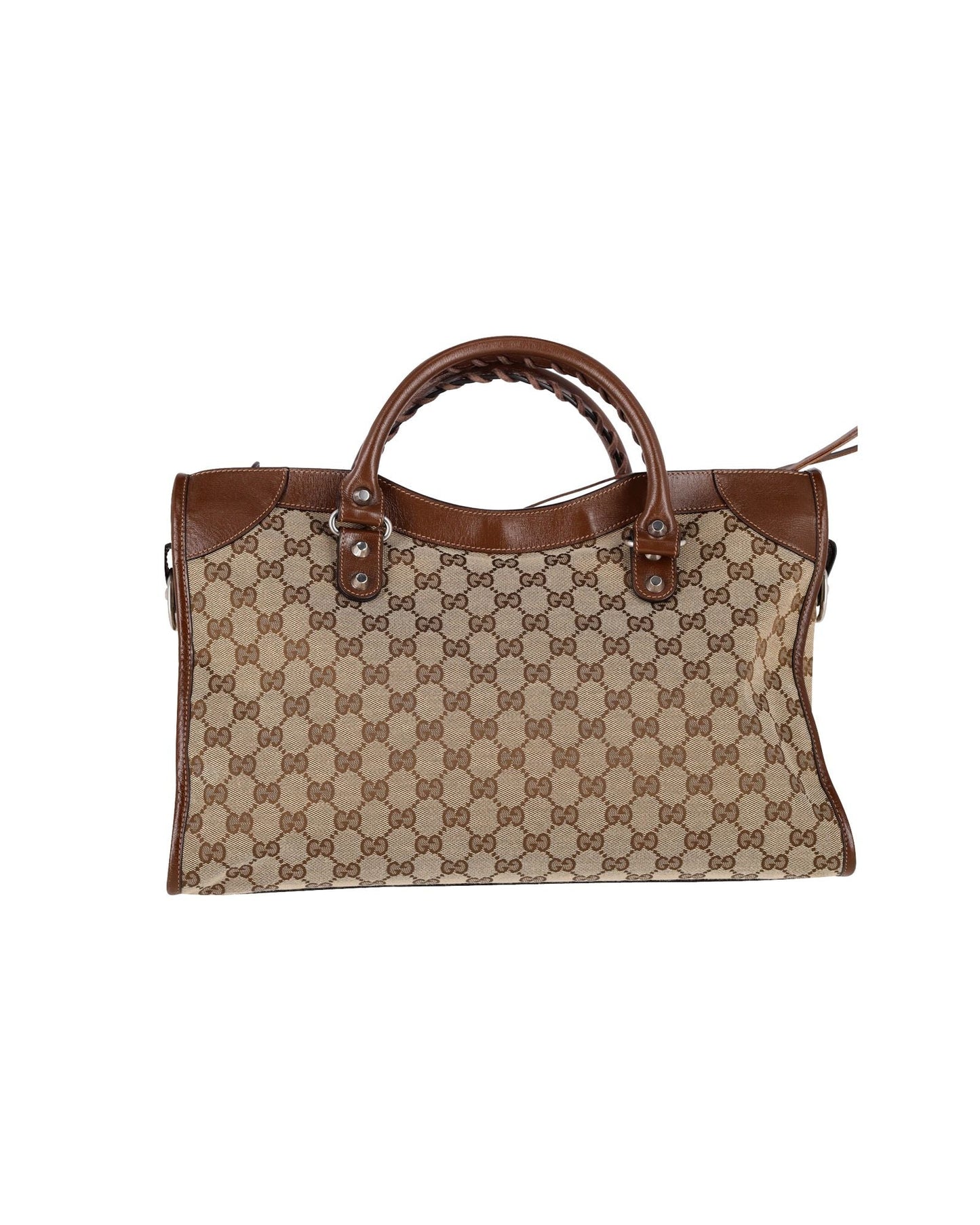 Luxury Gucci Trending 2025 X Balenciaga The Hacker Project GG Canvas Neo Classic Bag Medium in Brown Canvas and Leather