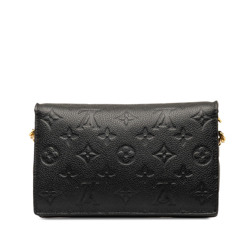 Louis Vuitton Monogram Implant Portefolio Vavin Chain S Wallet M67839 Noneir Black  Leather  Louis Vuitton