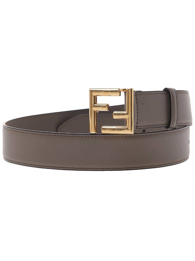 Luxury Fendi FF Buckle Leather Belt Brown