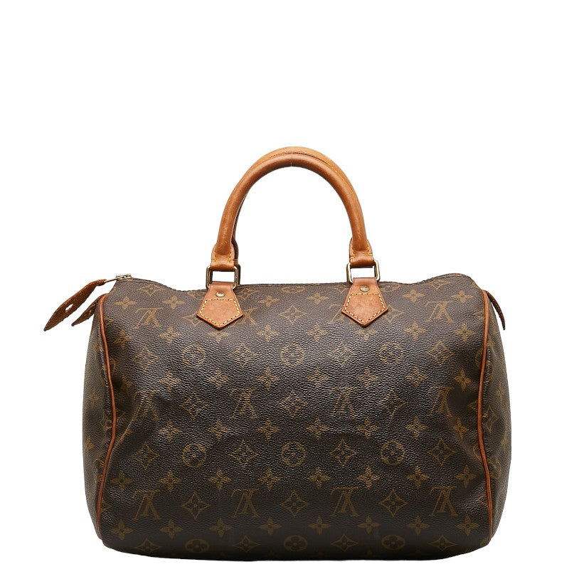 Louis Vuitton Monogram Speedy 30 Handbag Mini Boston Bag M41108 Brown PVC Leather  Louis Vuitton