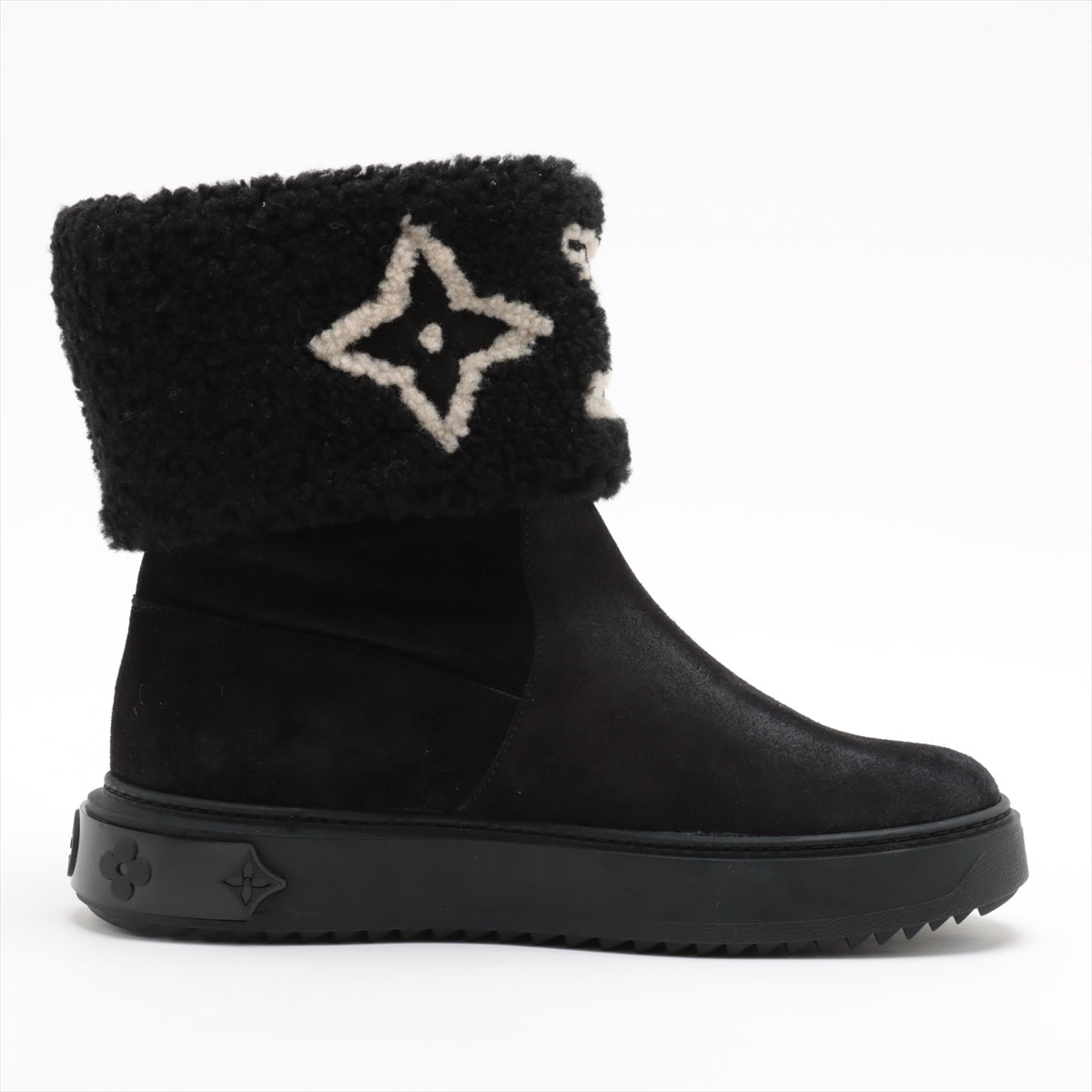 Louis Vuitton Snowdrop Line 22 Years Mouton Boots 38 1/2  Black TC0272 Insol0 Mark  Family Selling Goods