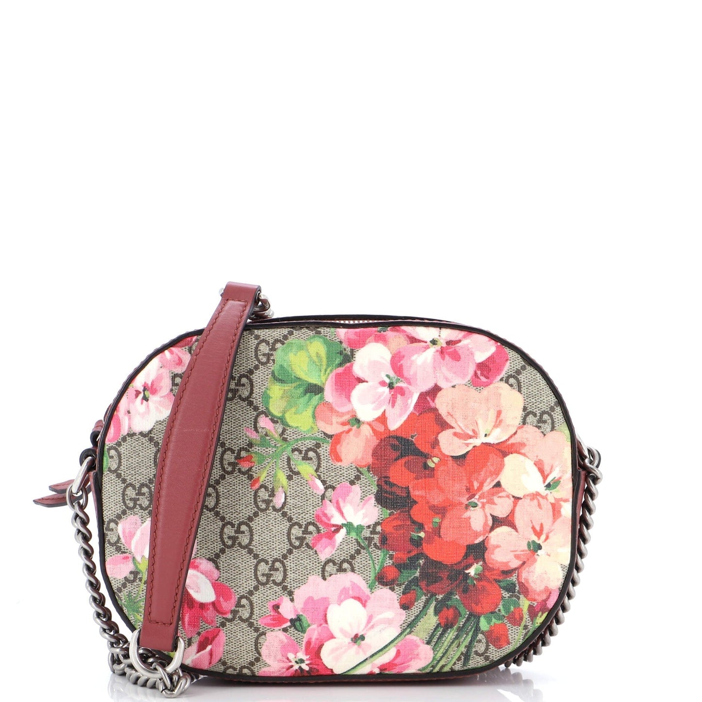 Luxury Gucci Trending 2025 Chain Crossbody Bag Blooms Print GG Coated Canvas Mini