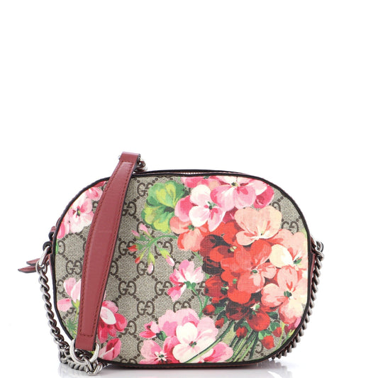 Luxury Gucci Trending 2025 Chain Crossbody Bag Blooms Print GG Coated Canvas Mini