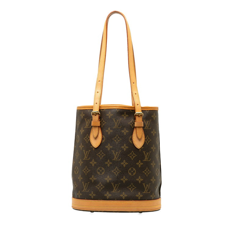 Louis Vuitton Monogram Potch Bucket PM Torch Bag M42238 Brown PVC Leather  Louis Vuitton