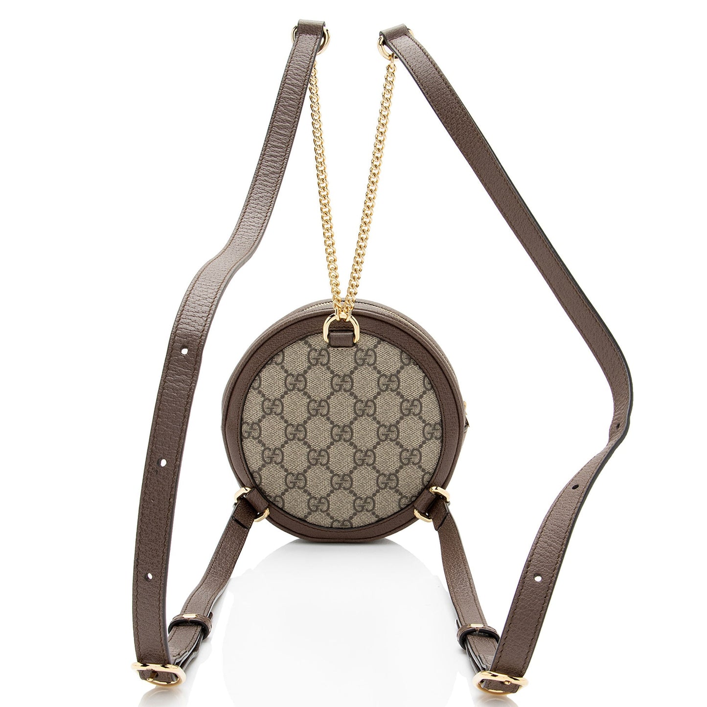 Luxury Gucci Trending 2025 GG Supreme Ophidia Round Mini Backpack