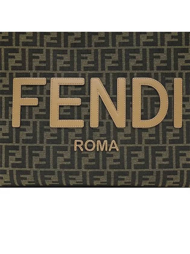 Luxury Fendi Sunshine Medium FF Jacquard Tote Bag Brown