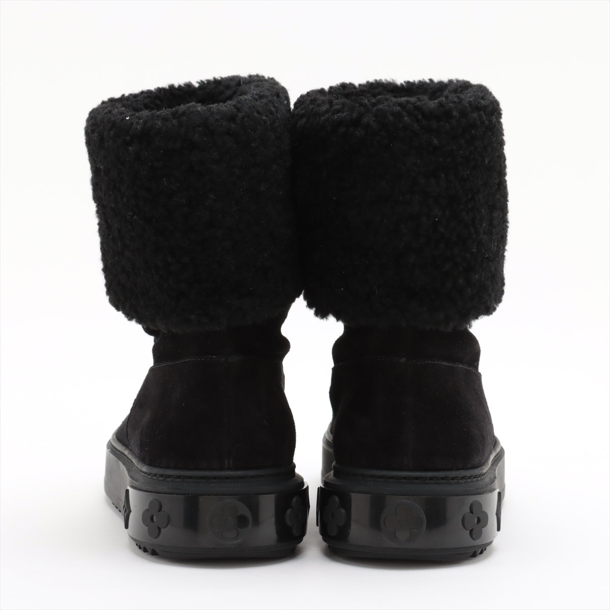 Louis Vuitton Snowdrop Line 22 Years Mouton Boots 38 1/2  Black TC0272 Insol0 Mark  Family Selling Goods
