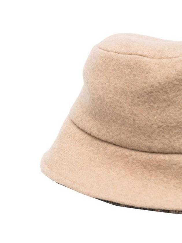 Luxury Fendi FF Logo Wool Bucket Hat Camel